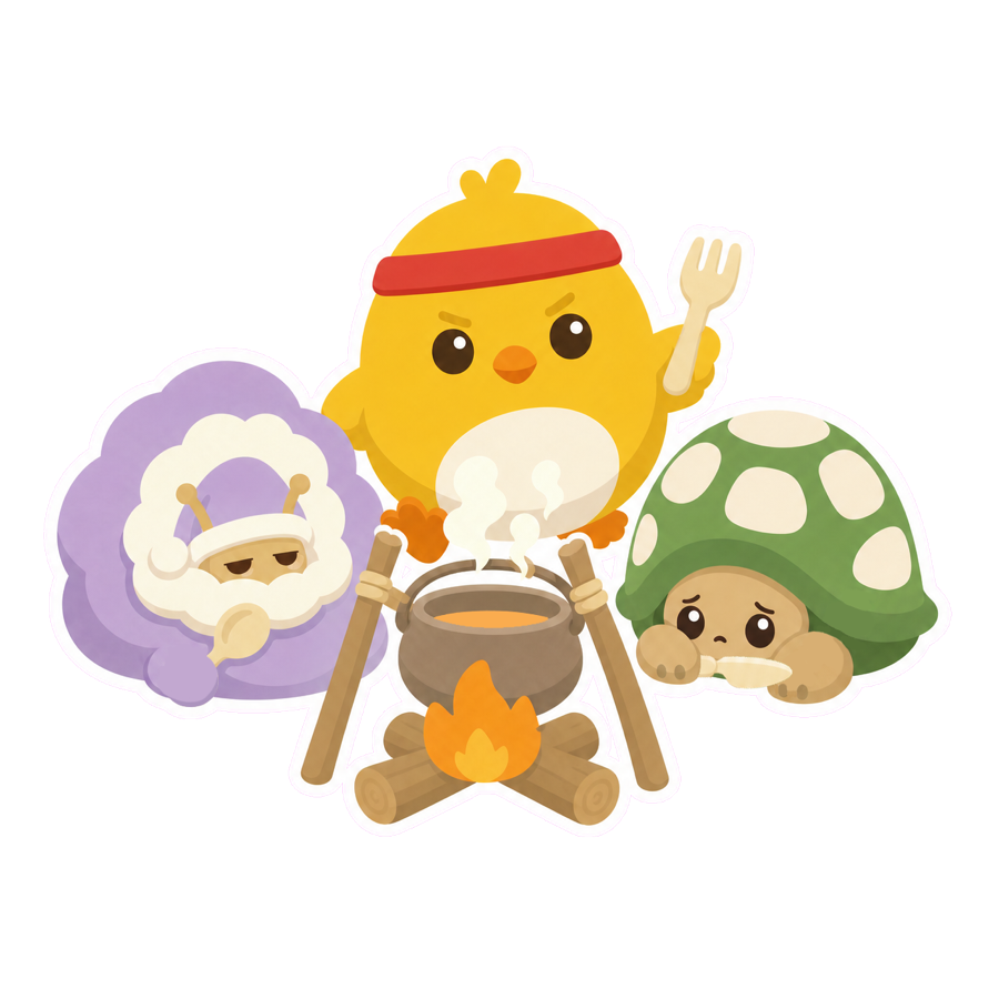 Munchlings around a campfire